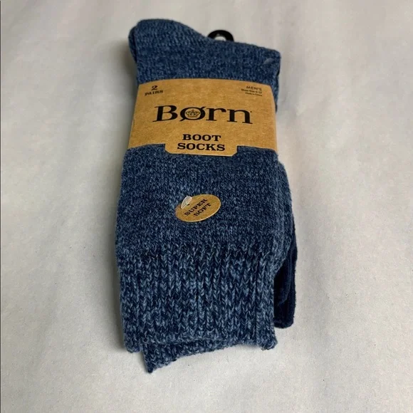New Born Socks 2 Pair Men’s Blue Super Soft Boot Socks Casual Activewear Classic - Picture 2 of 13